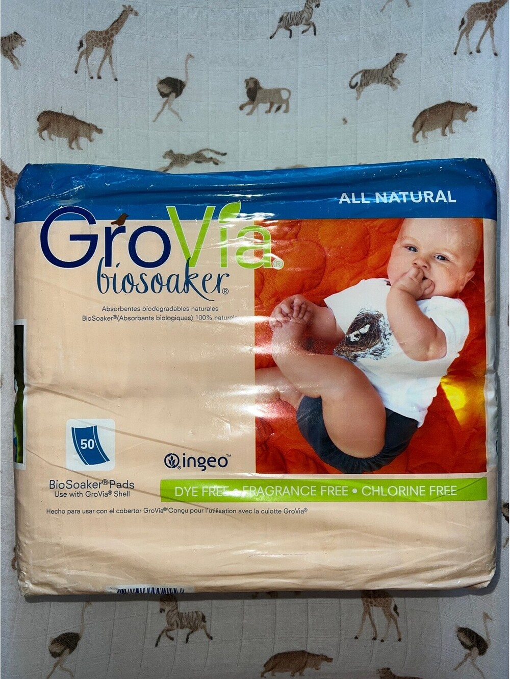 NIP GroVia BioSoaker 50pk disposable cloth diapers inserts